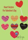 Heart Vectors for ValentineÃ¢â¬â¢s Day Royalty Free Stock Photo